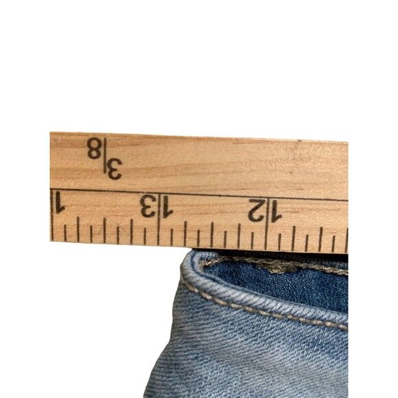 Rewash Denim Jean Shorts 3/26 Wedge Midi Vintage High Rise Light Blue NWT 3501 - Picture 8 of 11